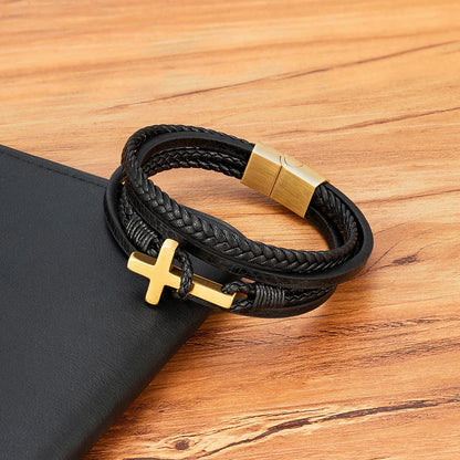 ASCEND™ Gevlochten Leren Armband