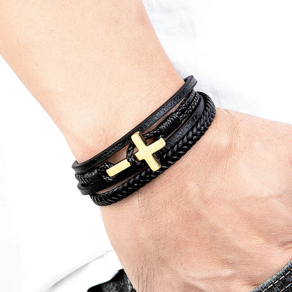 ASCEND™ Gevlochten Leren Armband