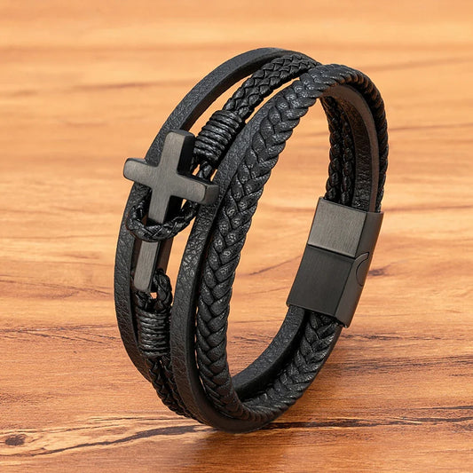 ASCEND™ Gevlochten Leren Armband