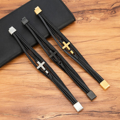 ASCEND™ Gevlochten Leren Armband