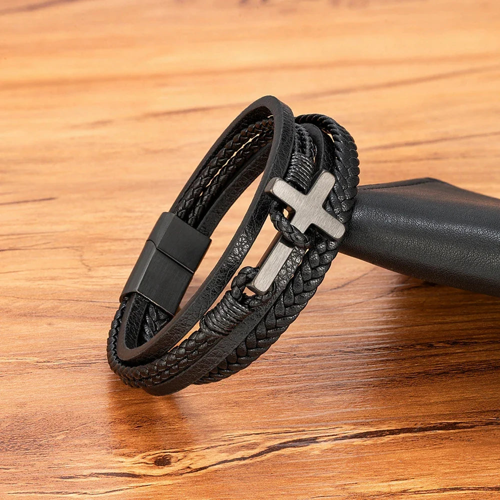 ASCEND™ Gevlochten Leren Armband