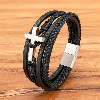 ASCEND™ Gevlochten Leren Armband