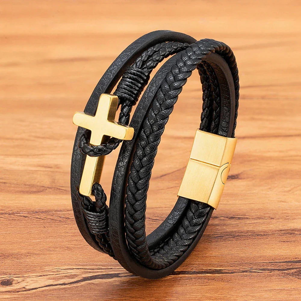 ASCEND™ Gevlochten Leren Armband