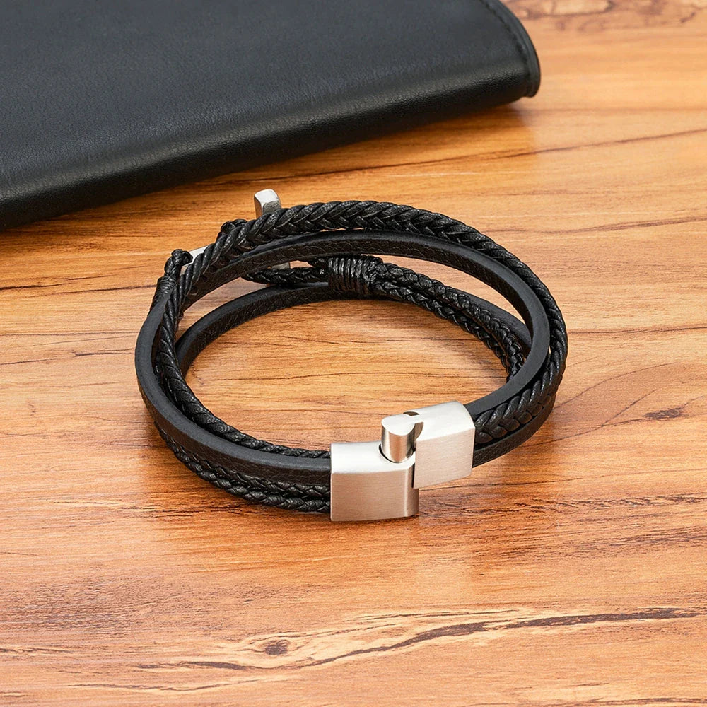ASCEND™ Gevlochten Leren Armband