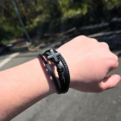 ASCEND™ Gevlochten Leren Armband