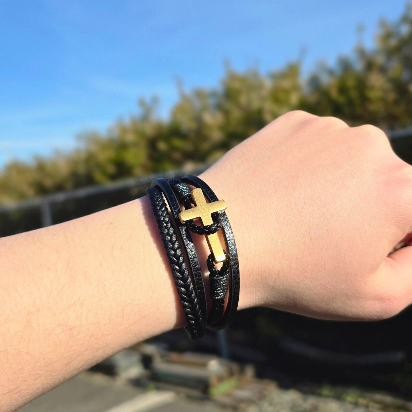 ASCEND™ Gevlochten Leren Armband